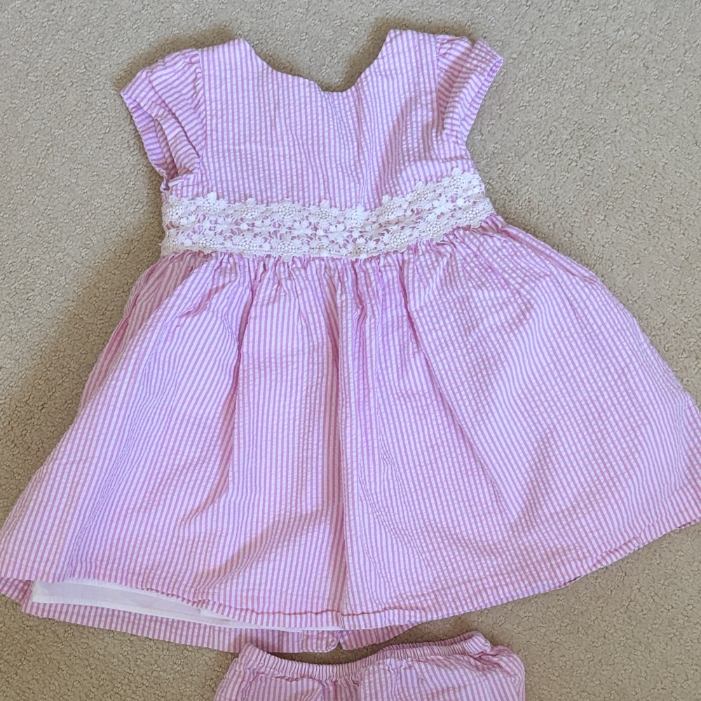 Ralph Lauren Pink and White Striped Occasional Dress